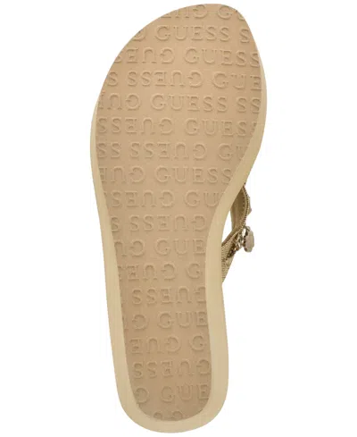 Guess Sutton Platform Wedge Sandal In Nude