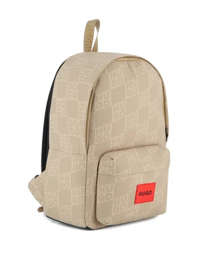 Hugo Boss Logo-patch Backpack In Blue