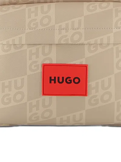 Hugo Boss Logo-patch Backpack In Blue