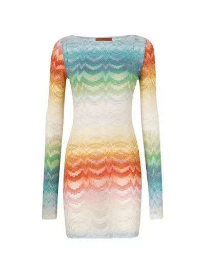 Missoni Womens Multicolor Gradient Raschel-knit Mini Dress