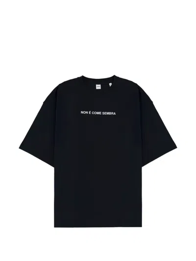 Aspesi Slogan Oversized T-shirt In Blue