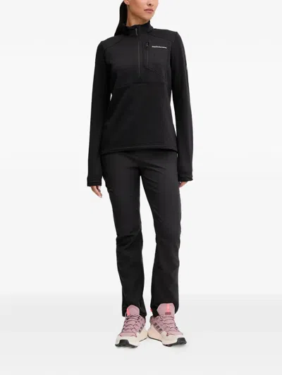 Peak Performance Half-zip Moc-neck Sweatshirt In Black