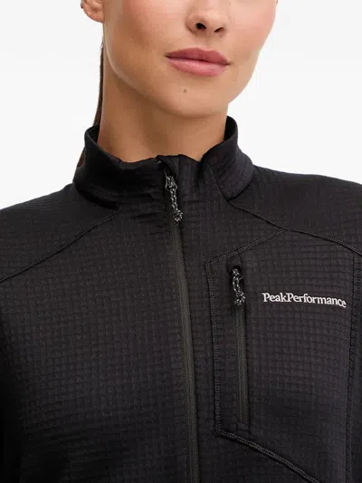 Peak Performance Half-zip Moc-neck Sweatshirt In Black