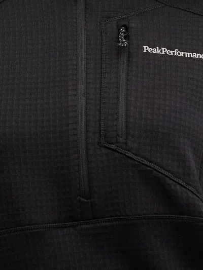 Peak Performance Half-zip Moc-neck Sweatshirt In Black