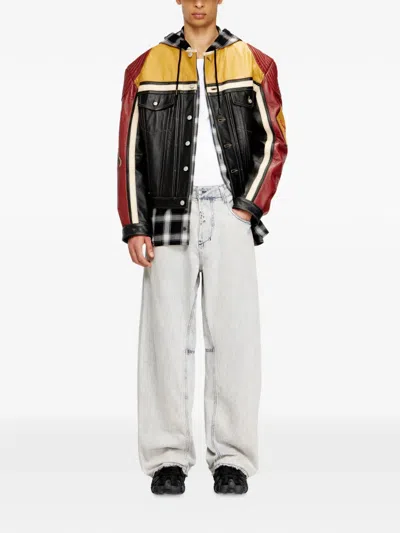 Diesel L-coug-20th Leather Jacket In Multi