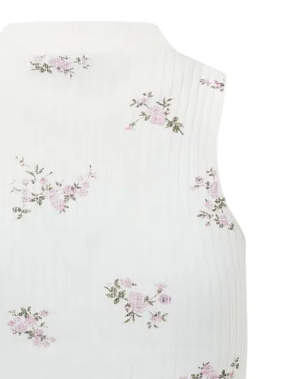 Msgm Sleeveless Printed Vest In Gray