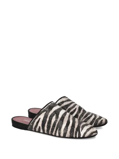 Premiata Zebra-pattern Mules In Black