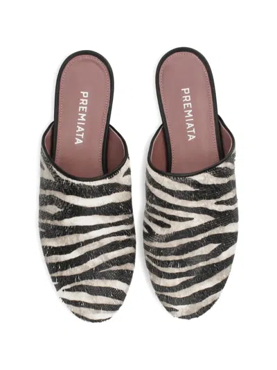 Premiata Zebra-pattern Mules In Black