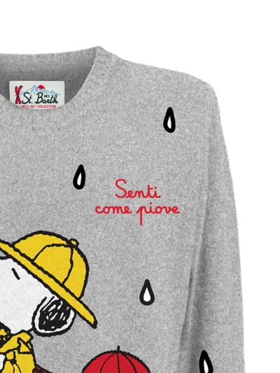 Mc2 Saint Barth Print Douglas Pullover In Gray