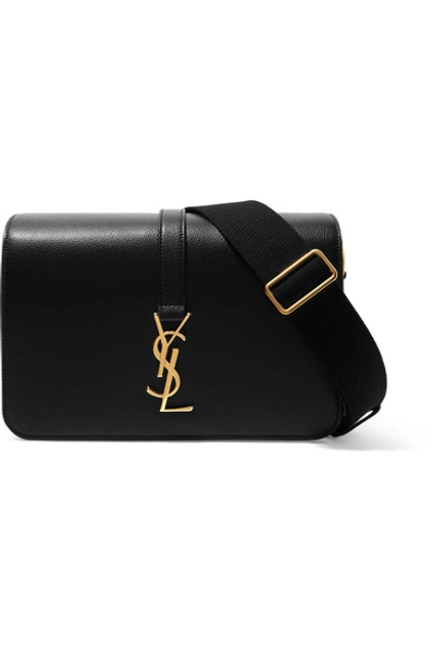 Saint Laurent Monogramme Sac Université Textured-leather Shoulder Bag In Black