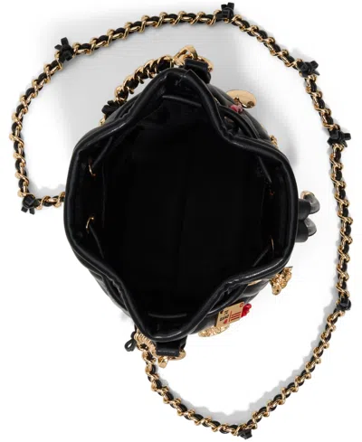 Aldo Romalovee Diamond Quilted Faux Leather Bucket Bag In Black