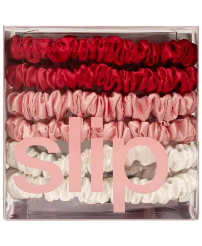 Slip Pure Silk Skinny Scrunchies Set Of 6 In Multi
