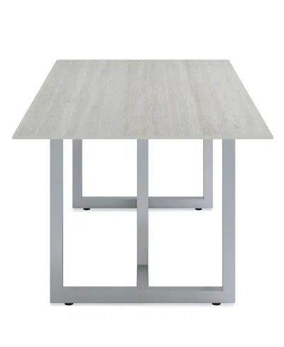 Macy's Emila Rectangular Sintered Stone Dining Table, Created For  In Silver