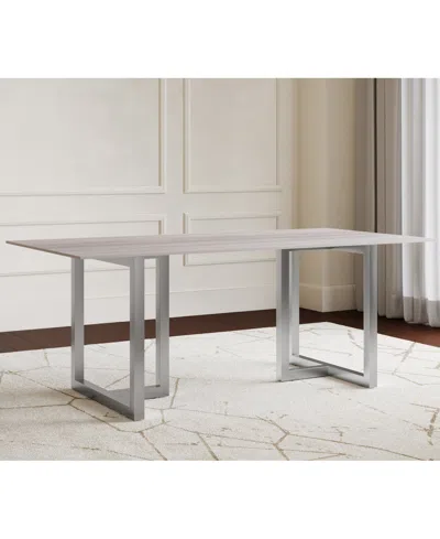 Macy's Emila Rectangular Sintered Stone Dining Table, Created For  In Silver