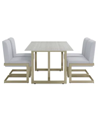 Macy's Emila 5 Pc. Dining Set (rectangular Table & 4 Chairs), Created For  In Gray
