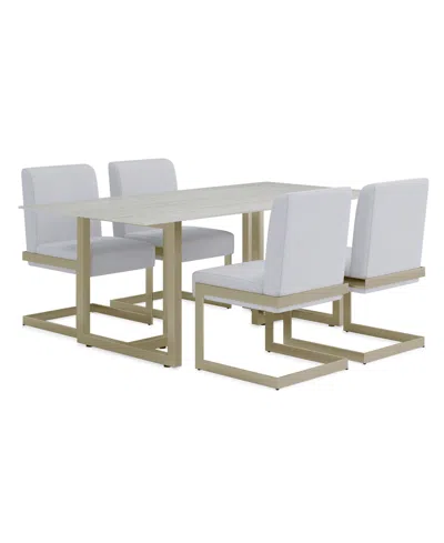 Macy's Emila 5 Pc. Dining Set (rectangular Table & 4 Chairs), Created For  In Gray