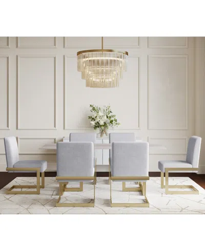 Macy's Emila 7 Pc. Dining Set (rectangular Table & 6 Chairs), Created For  In Gray