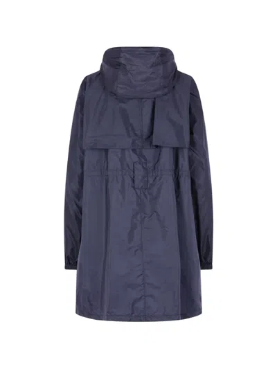 Prada Re-nylon Parka Coat In Blue