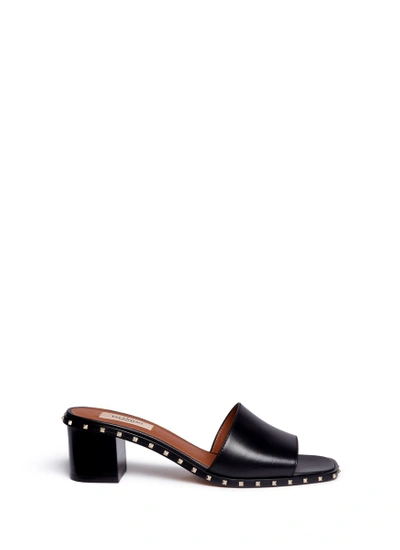Shop Valentino 'rockstud' Leather Slide Sandals