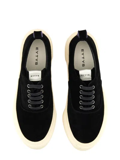 Eytys Suede Upper Rubber Sole Pull Tab Sneaker In Black