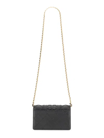 Tory Burch Fleming Soft Chain-linked Wallet In Black