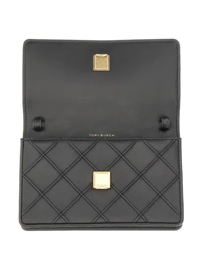 Tory Burch Fleming Soft Chain-linked Wallet In Black