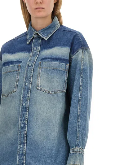Victoria Beckham Oversized Denim Shirt In Blue