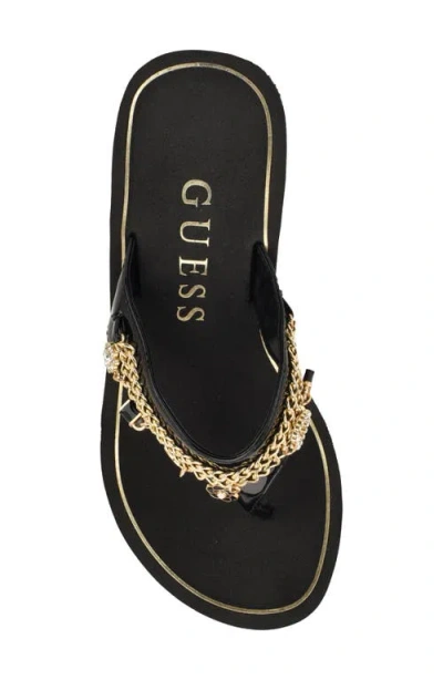 Guess Sutton Platform Wedge Sandal In Black