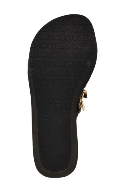 Guess Sutton Platform Wedge Sandal In Black