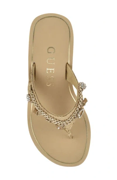 Guess Sutton Platform Wedge Sandal In Neutral