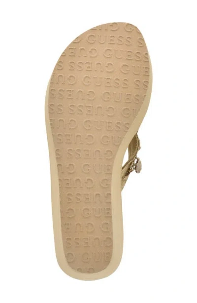 Guess Sutton Platform Wedge Sandal In Neutral