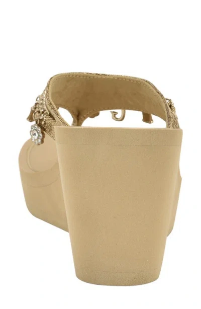 Guess Sutton Platform Wedge Sandal In Neutral