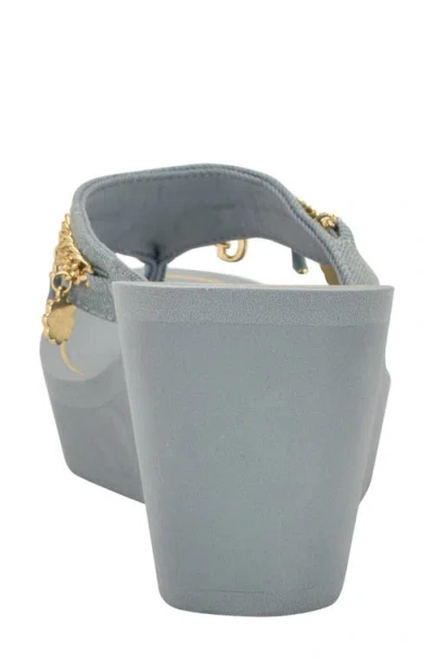 Guess Sutton Platform Wedge Sandal In Gray