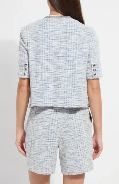Lyssé Lysse Lily Short Sleeve Summer Tweed Jacket In Gray