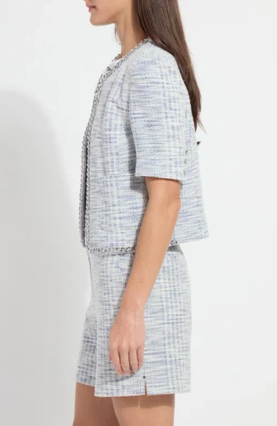 Lyssé Lysse Lily Short Sleeve Summer Tweed Jacket In Gray