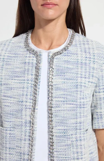 Lyssé Lysse Lily Short Sleeve Summer Tweed Jacket In Gray