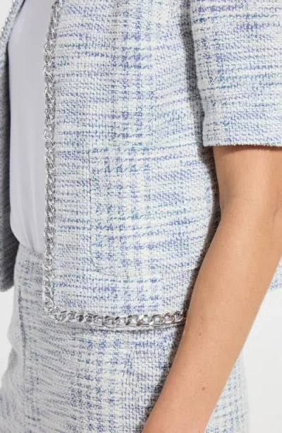 Lyssé Lysse Lily Short Sleeve Summer Tweed Jacket In Gray