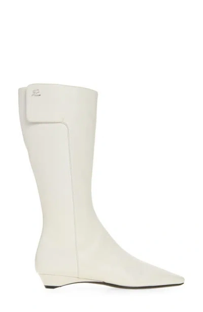 Courrèges White Heritage Flat Tall Boots In White