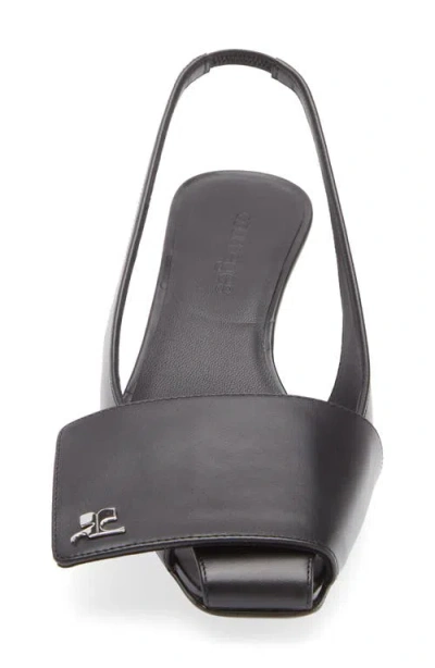 Courrèges Fold Kitten Heel Slingback Pump In Black