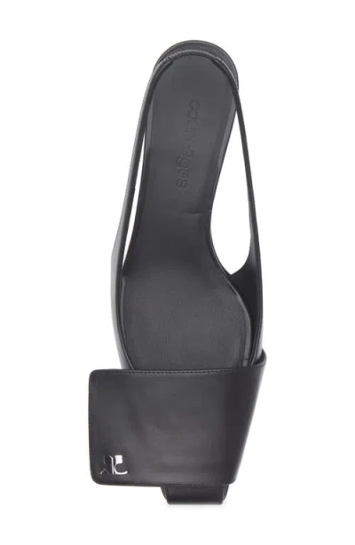 Courrèges Fold Kitten Heel Slingback Pump In Black