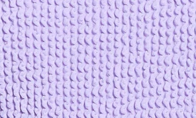 Hunza G Coverage Square Neck Seersucker Swimsuit In Purple