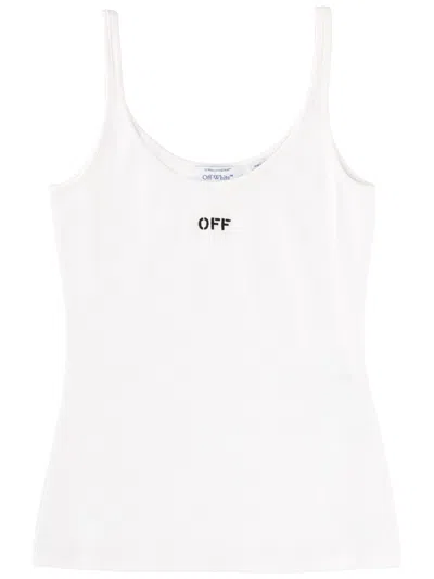 Off-white Off White Off Stamp Rib Tank Top White Black