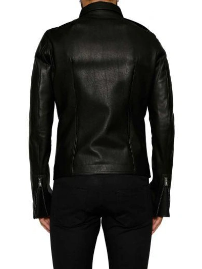 Shop Rick Owens Fitted Leather Jacket In Nero