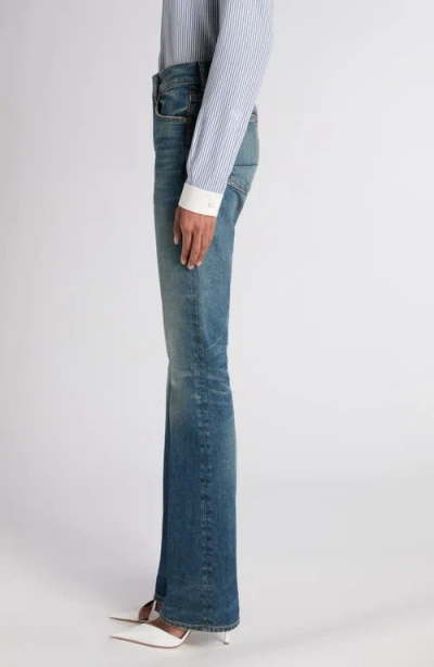 Tom Ford Stonewashed Bootcut Jeans In Blue