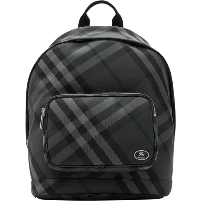 Burberry Check-pattern Knight-plaque Backpack In Gray