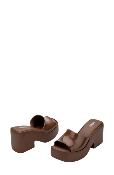 Melissa Posh Platform Slide Sandal In Brown