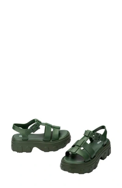 Melissa Ella Ankle Strap Platform Sandal In Green