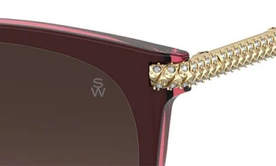 Stuart Weitzman 55mm Gradient Square Sunglasses In Brown