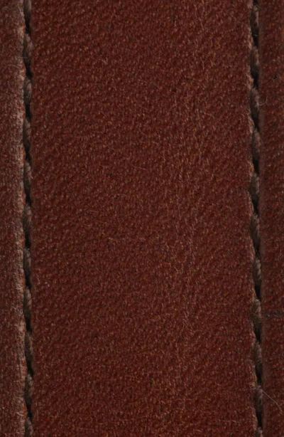 Saint Laurent Cassandre Logo Skinny Leather Belt In Brown