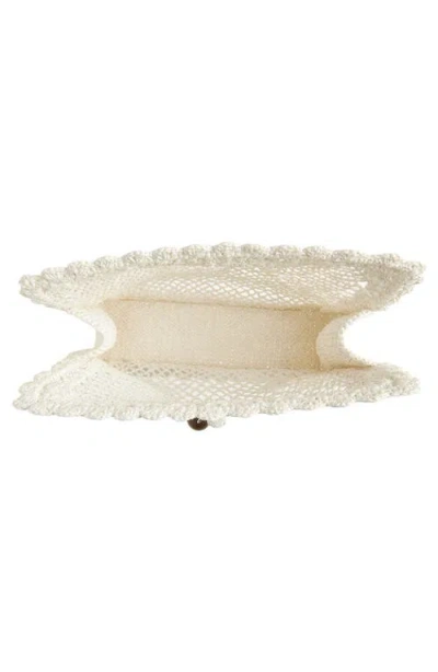 Jacquemus La Spiaggia Embellished Lace-raffia Bag In White